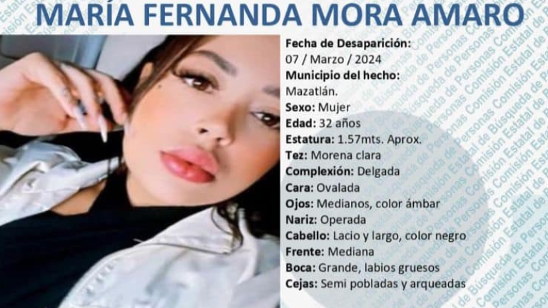 María Fernanda Mora Amaro desapareció en Mazatlán el jueves 7 de marzo.