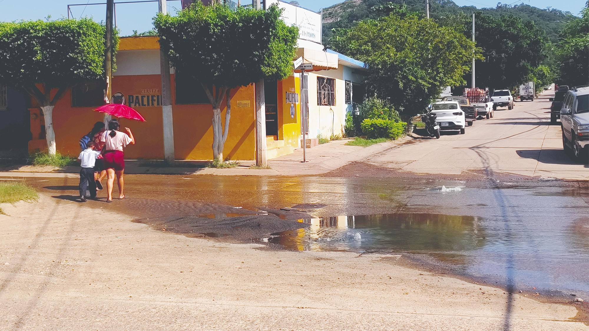 $!Tienen vecinos de Santa Teresa semanas con alcantarillas rebosadas de aguas negras, en Mazatlán