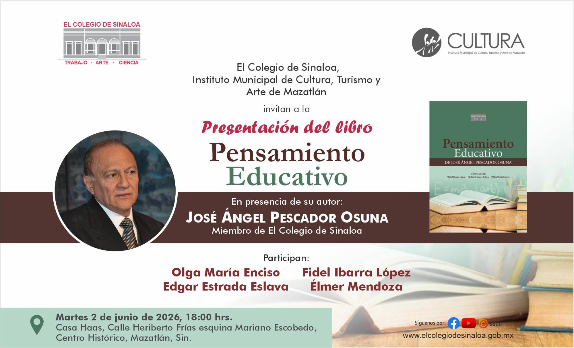 $!La entrada es libre. La actividad es coordinada con el Instituto Municipal de Cultura, Turismo y Arte de Mazatlán.