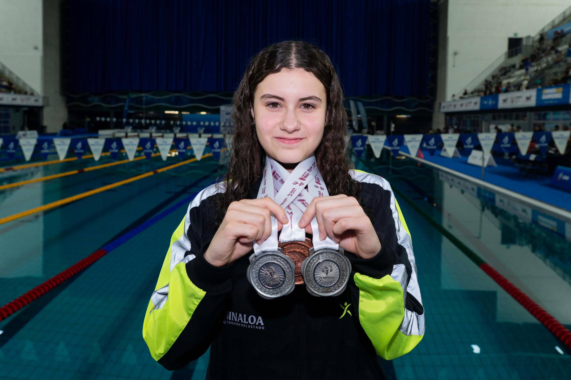 $!Paloma Luna y Bryan Meza dan más medallas para Sinaloa en la Olimpiada Nacional de Natación