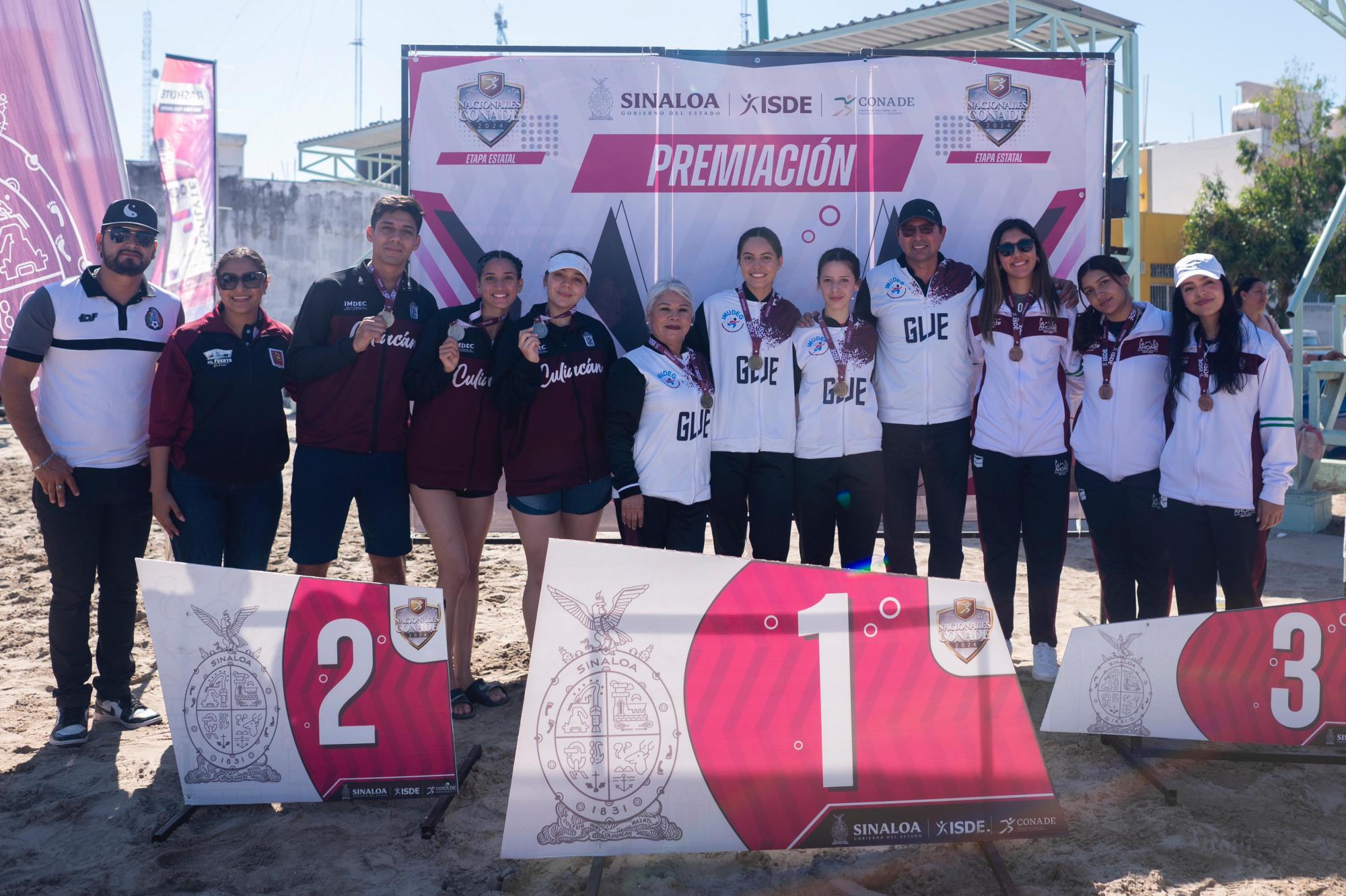 $!Guasave, el ‘rey’ del voleibol de playa en estatal de Juegos Conade