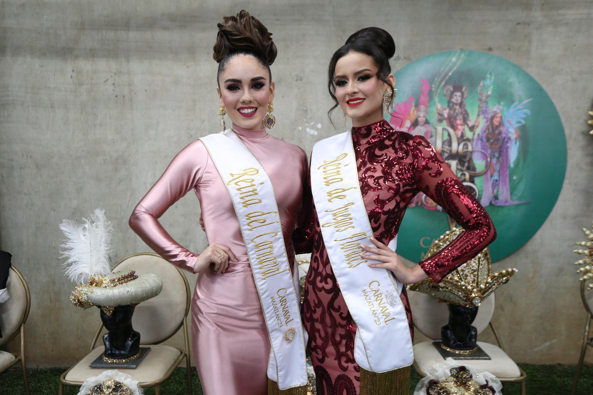 $!Alejandra Tirado y Uma Ramírez, Reina del Carnaval y Reina de los Juegos Florales 2023, respectivamente.