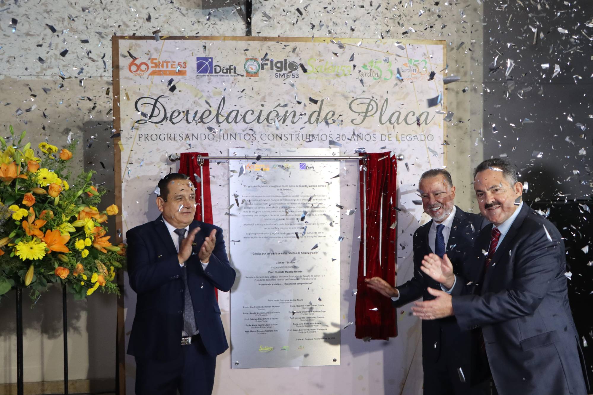 $!Develación de la placa conmemorativa a los 30 años de FIGLOSNTE 53.