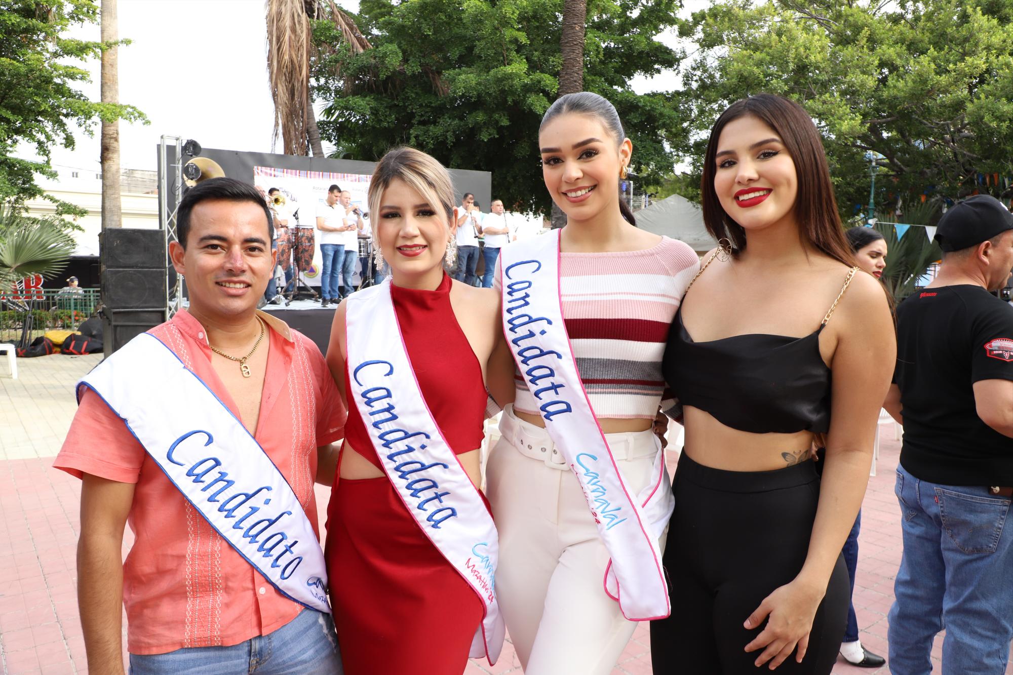 $!Los candidatos a reyes del Carnaval de Mazatlán 2024, Germán Orozco, Georgina Vázquez, Jassa Álvaerez y Samantha Bastidas.