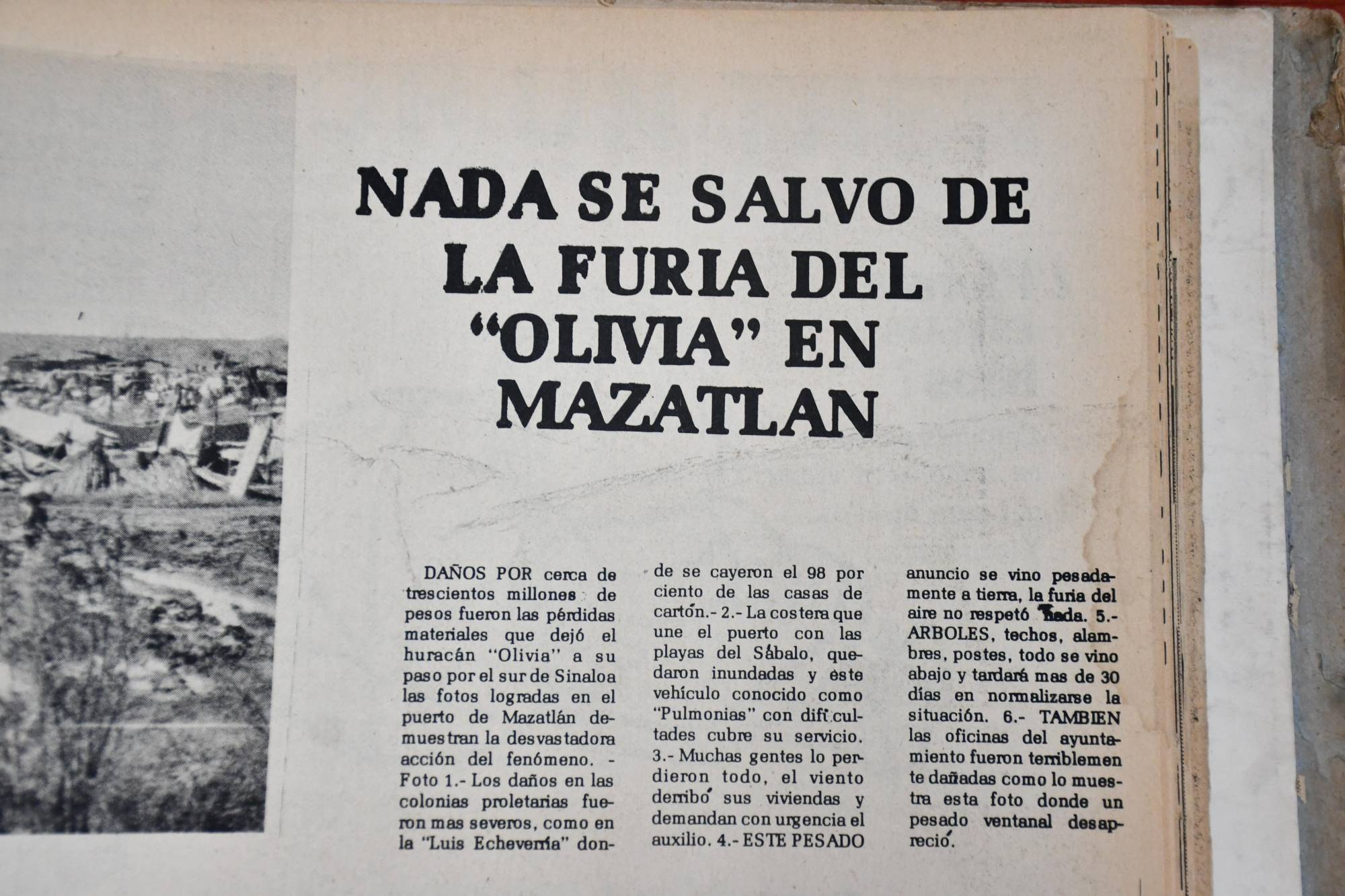 $!A 50 años, huracán Olivia dejó una gran herida a Mazatlán