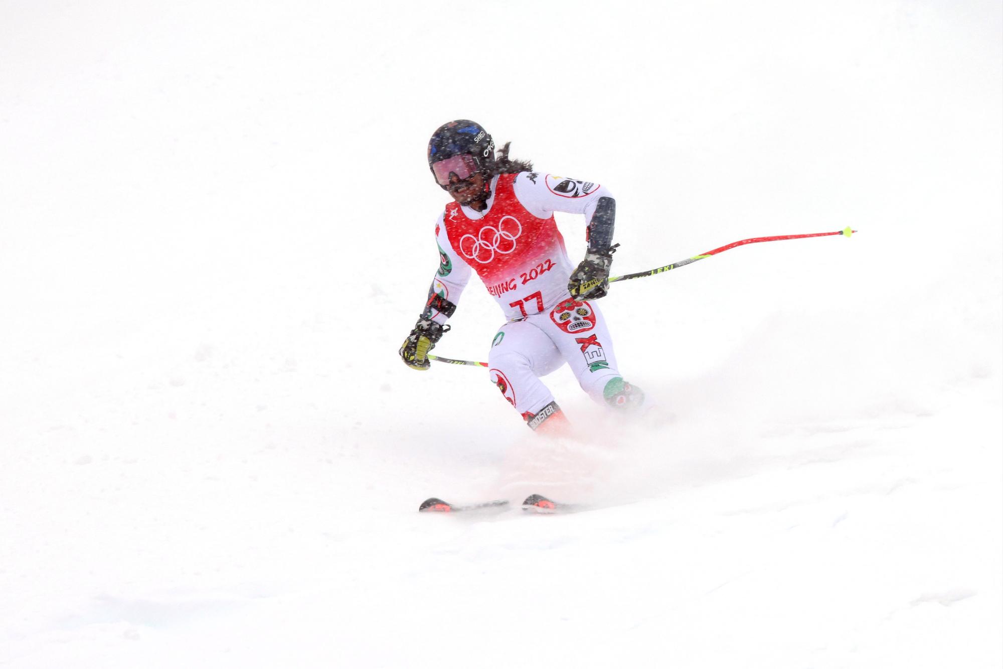 $!Mexicano Rodolfo Dickson concluye en el lugar 35 del slalom gigante en Beijing 2022