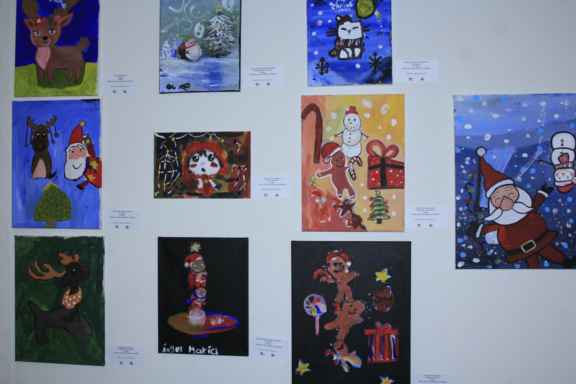 $!Diversos motivos navideños plasmaron los pequeños artistas en sus obras.