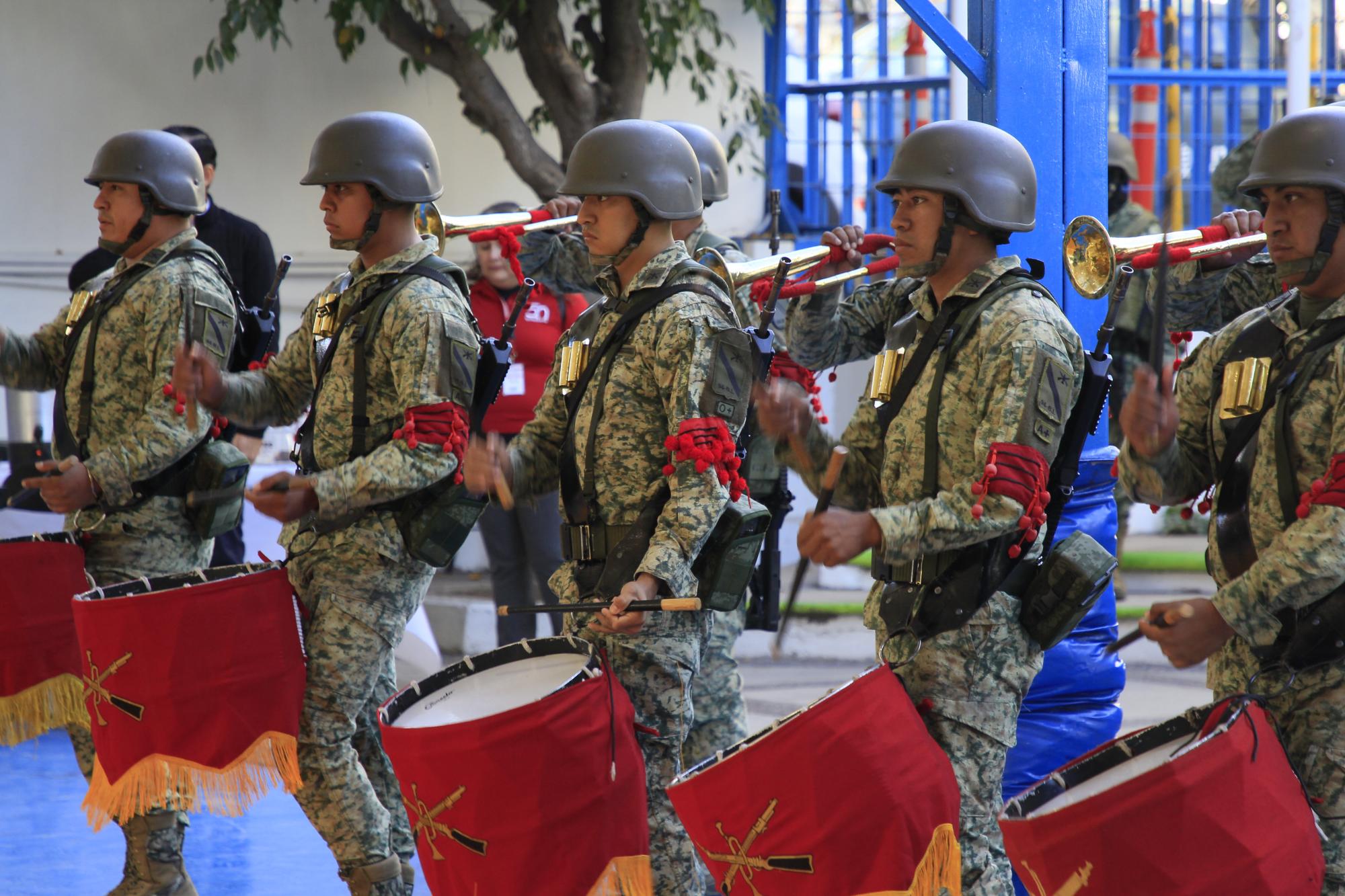 $!La Banda de Guerra de la Novena Zona Militar.