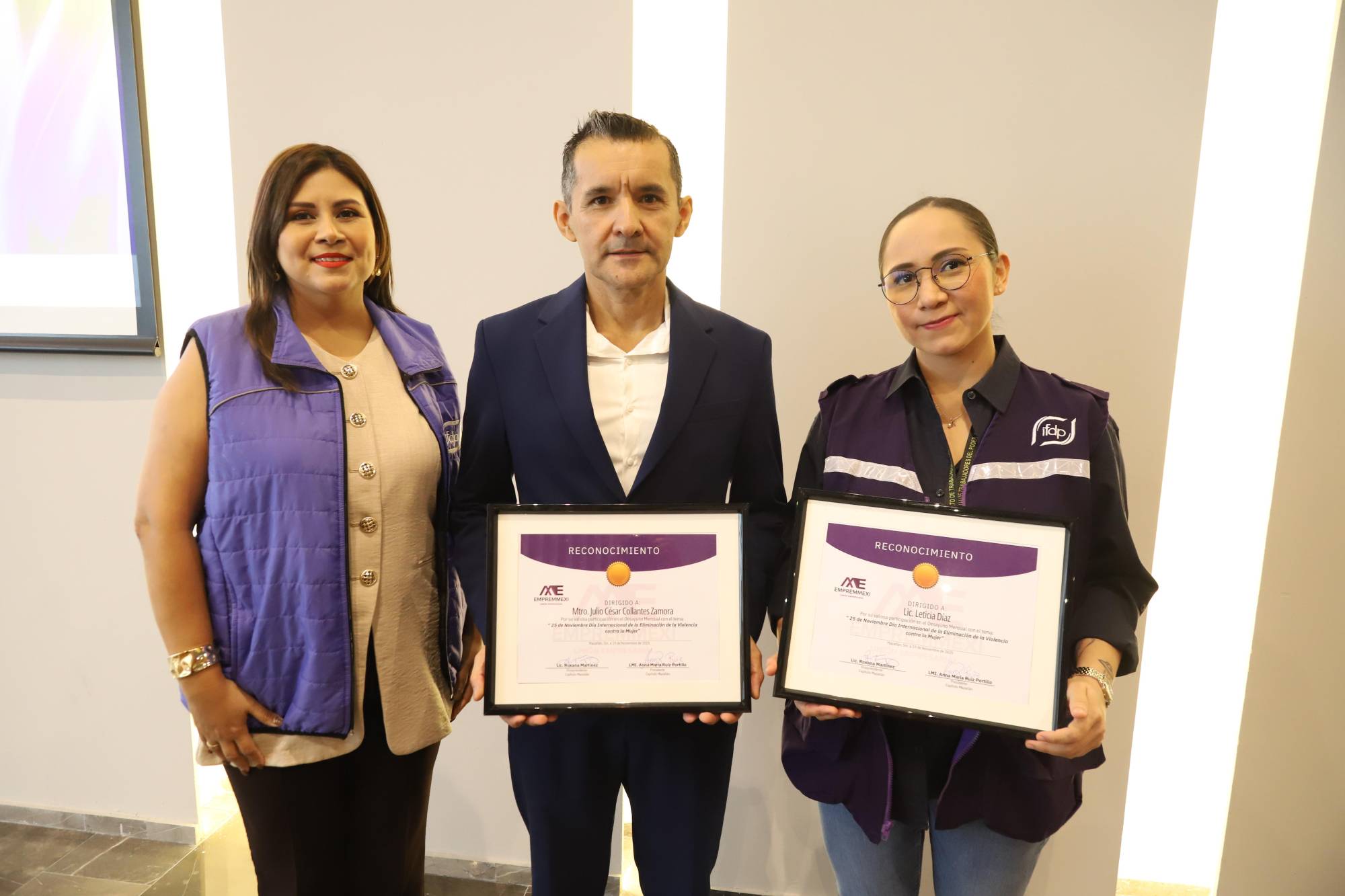 $!Dalia García, Julio César Collantes y Leticia Díaz.