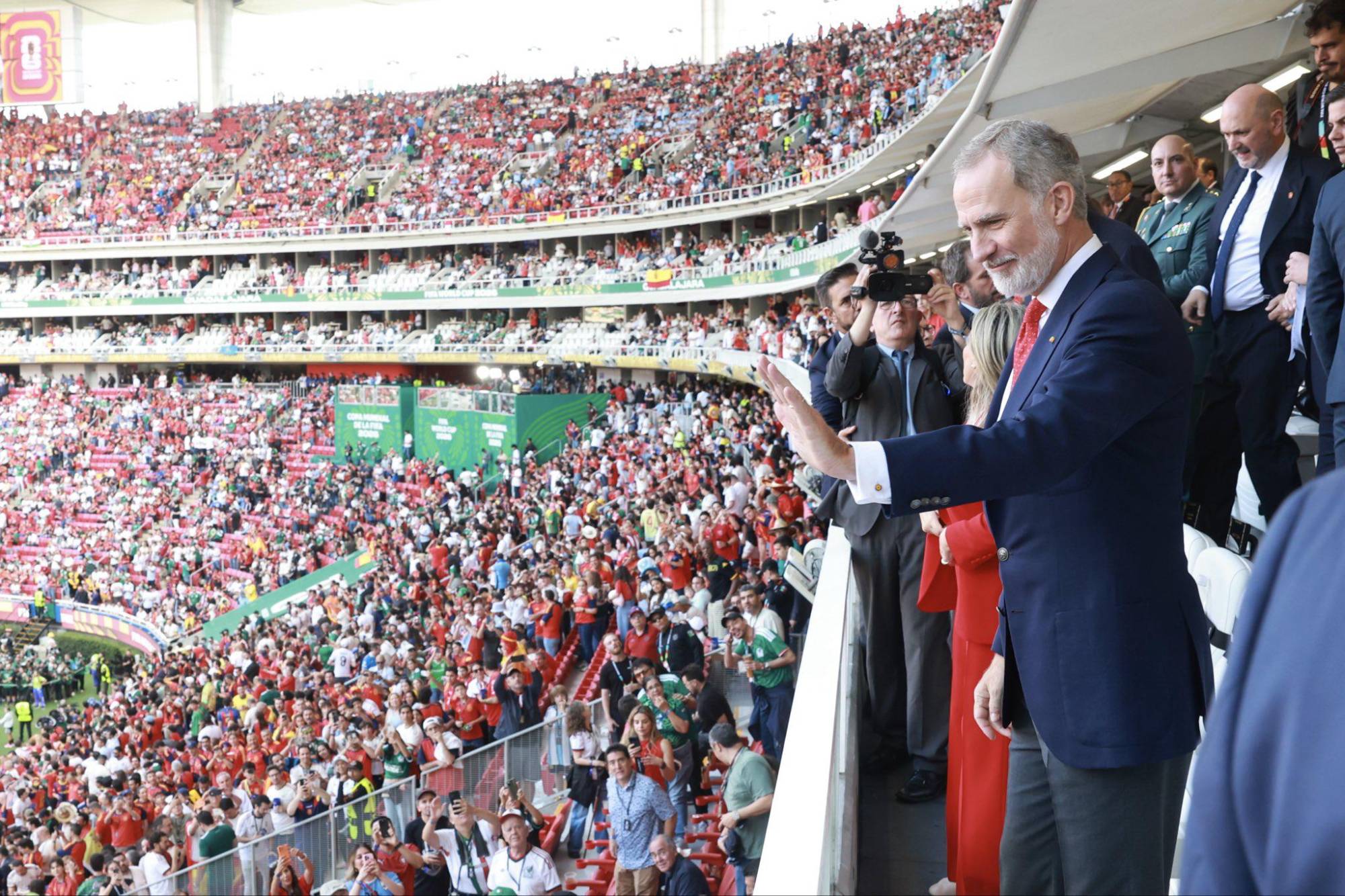$!Rey Felipe VI presencia el España-Uruguay en Guadalajara durante el Mundial 2026