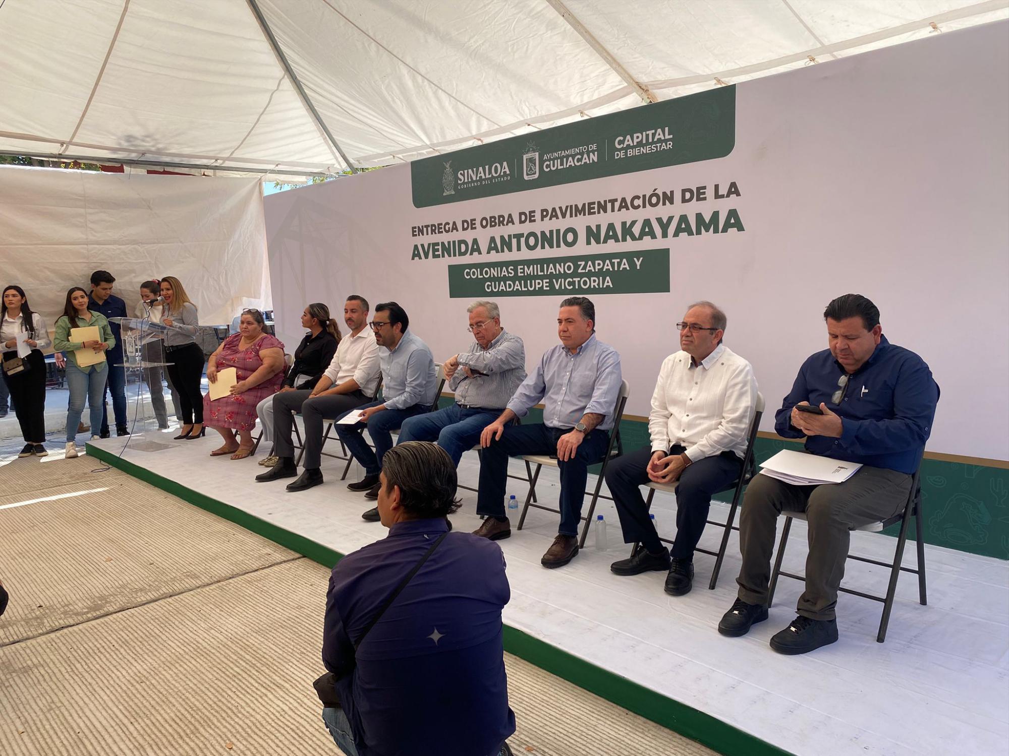 $!Rocha Moya inaugura pavimentación de avenida Antonio Nakayama