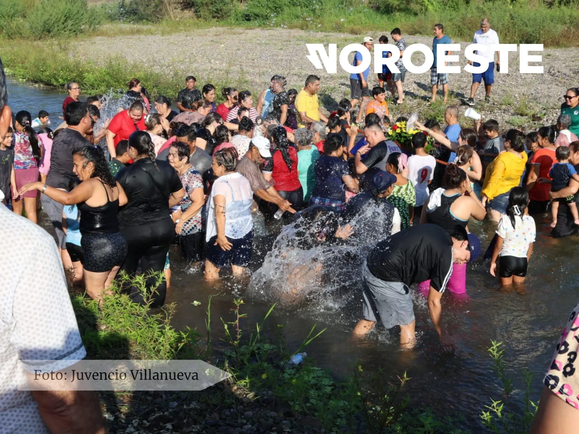 $!Honran devotos de Villa Unión a San Juan Bautista con tradicional peregrinación y baño en el río Presidio