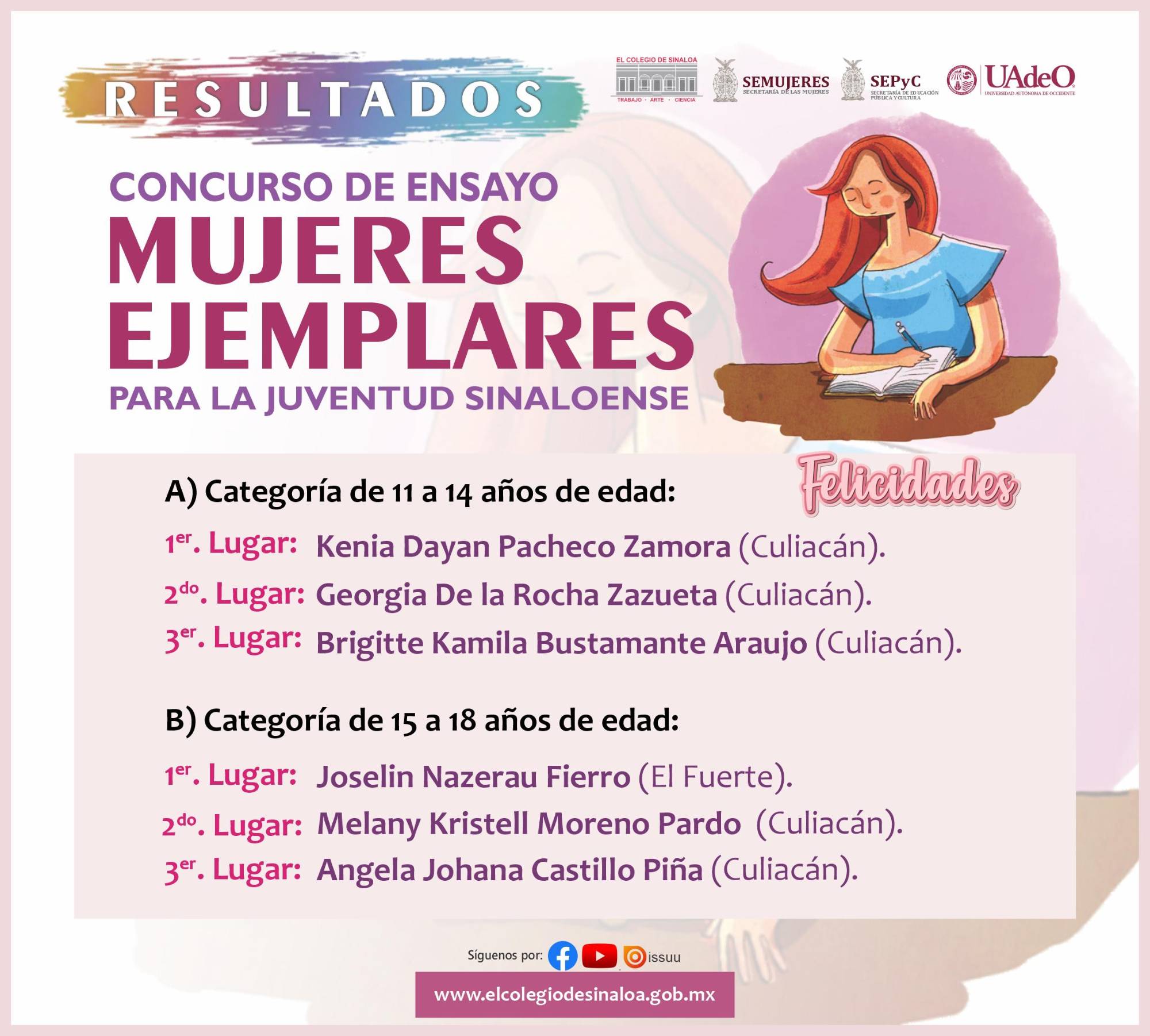 $!Los ensayos seleccionados sostienen el género literario, la figura femenina elegida constituye un referente de vida y demuestran capacidad reflexiva.