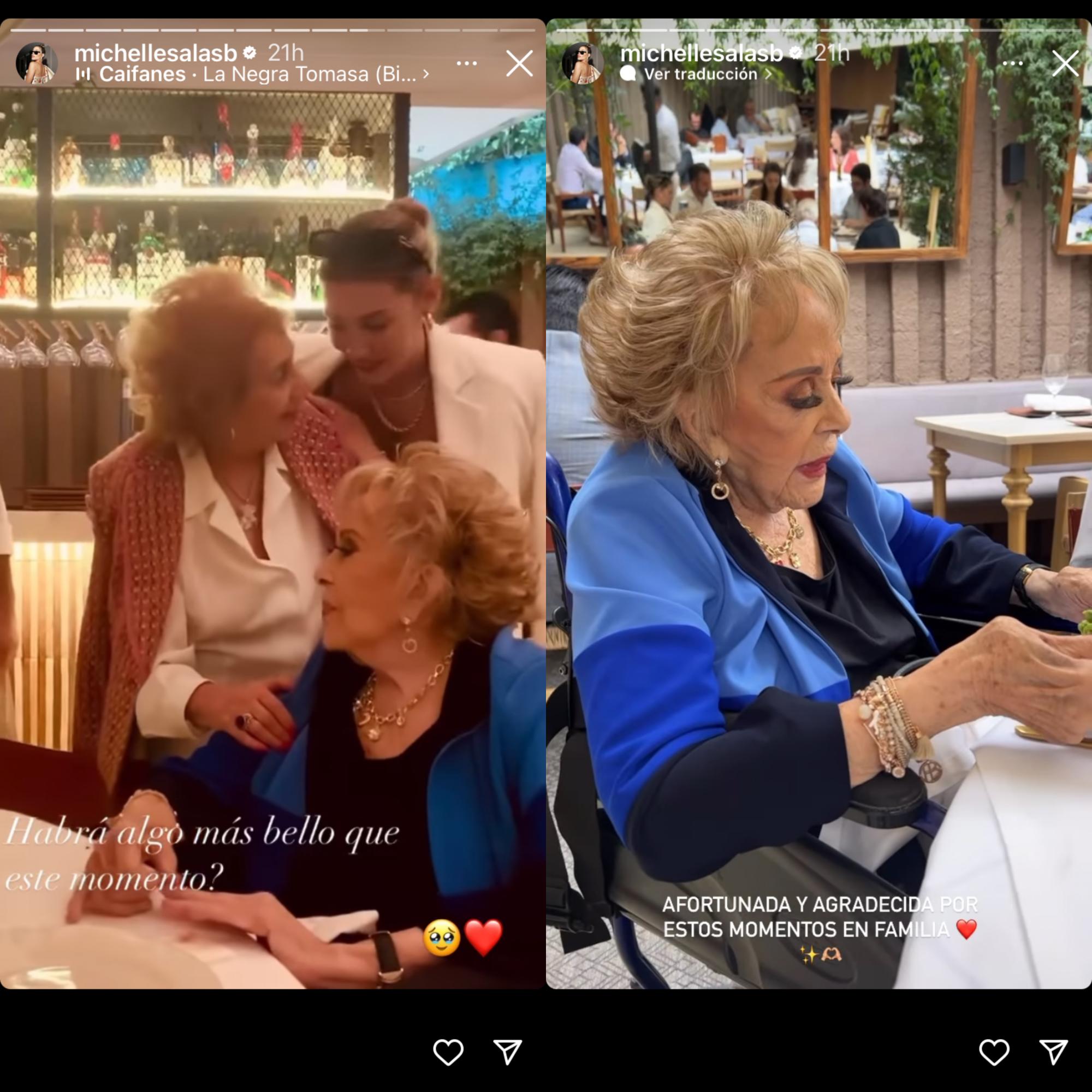 $!Michelle Salas visita a Silvia Pinal y demuestra que su bisabuela goza de excelente salud