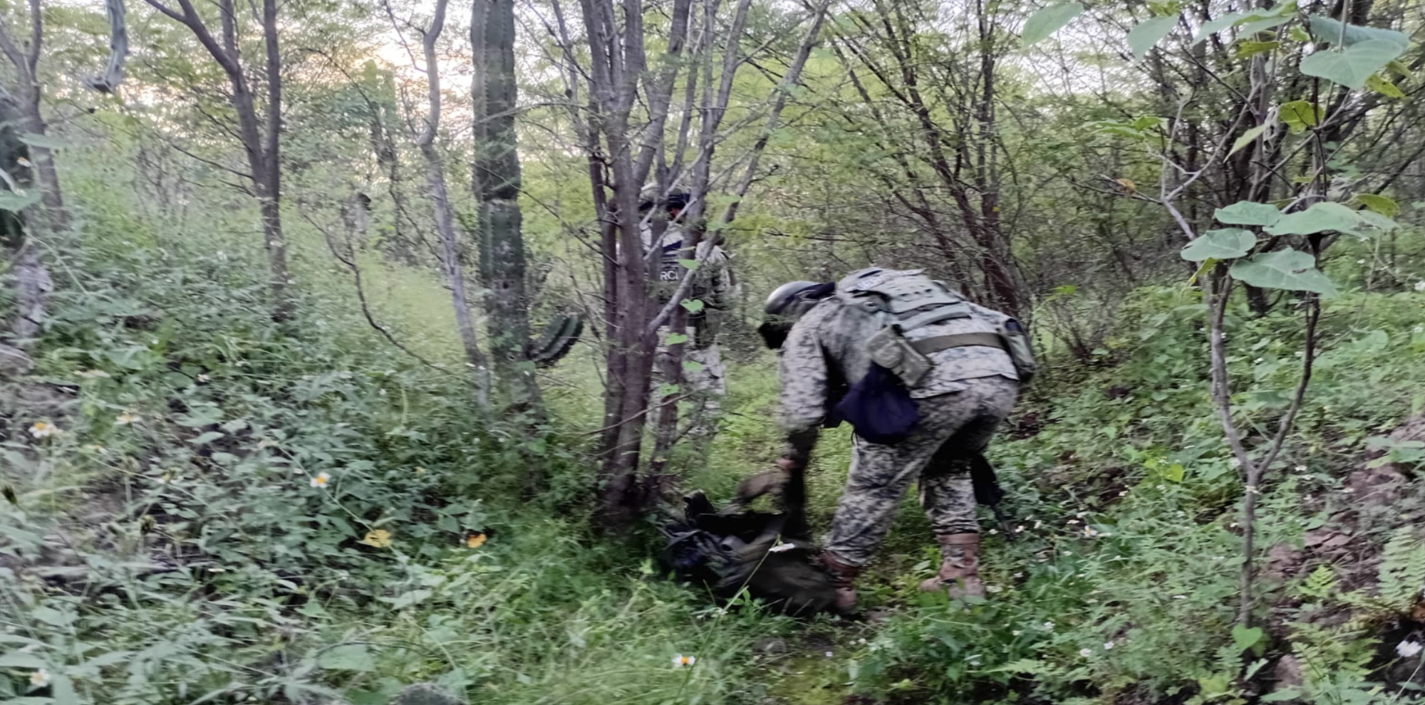 $!Ejército y Marina aseguran armas y equipo táctico en Badiraguato, Elota y Navolato