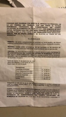Esposa de Shinagawa acusa que el Patronato de Bomberos lo llamó a negociar, para después cesarlo