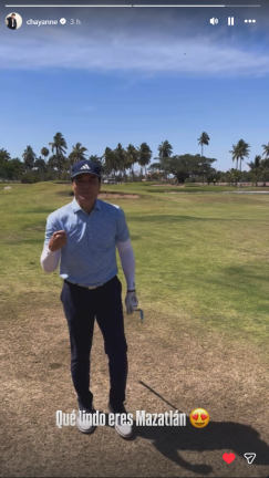 Chayanne se relaja jugando golf en Mazatlán previo a su esperado concierto en el Estadio El Encanto.