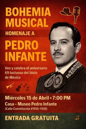 Este miércoles 16 de abril, intérpretes mazatlecos rendirán tributo a Pedro Infante con una Bohemia Musical en el museo que lleva su nombre.