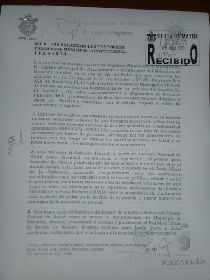 Regidores de Mazatlán demandan suspender 14 días actividades no esenciales en Gobierno municipal