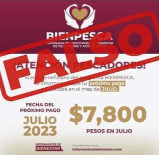 Es falso un pago de Bienpesca en julio: Bienestar Sinaloa