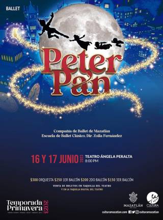 Las aventuras de Peter Pan este viernes y sábado en el Teatro Ángela Peralta