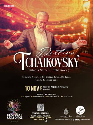 La Camerata Mazatlán bajo la dirección del maestro invitado Enrique Patrón de Rueda se presentar el próximo 10 de noviembre con el concierto “Destino Tchaikovsky”, en el Teatro Ángela Peralta.