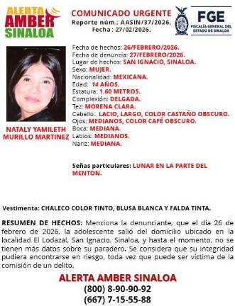 Desaparece Nataly Yamileth, de 14 años, en El Lodazal, San Ignacio