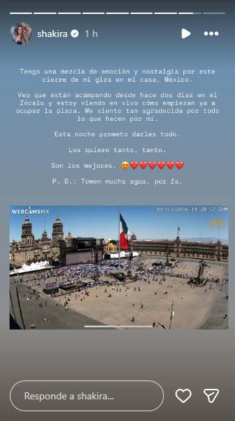 $!‘Prometo Darles Todo’, dice Shakira a fans que asistirán a concierto del Zócalo; habrá transmisión en vivo