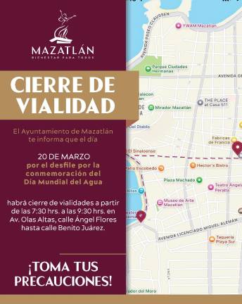Se recomienda a los conductores evitar las vialidades cercanas al evento entre las 07:30 y 09:30 horas de este jueves.