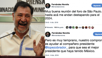 Fernández Noroña acude al Foro de Sao Paulo y asegura que ya lo destaparon para el 2024