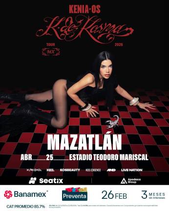 Kenia Os anunció en redes sociales su presentación en Mazatlán como parte del “K de Karma Tour”.