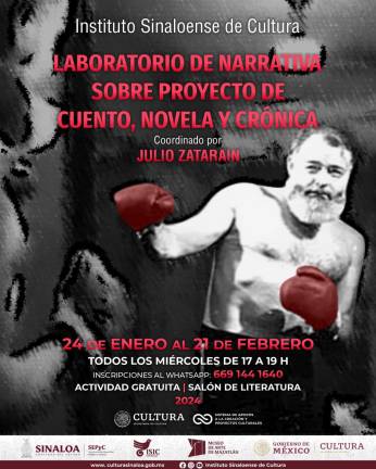 El laboratorio de narrativa se llevará a cabo los miércoles de enero y febrero en el Museo de Arte de Mazatlán.