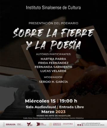 Poetas mazatlecos participan en la antología que se presentará el miércoles 15.