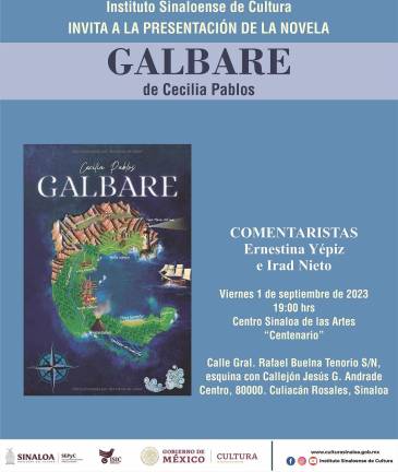 Presentará Cecilia Pablos su novela ‘Galbare’