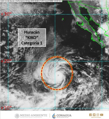 Kiko se intensifica a huracán de categoría uno