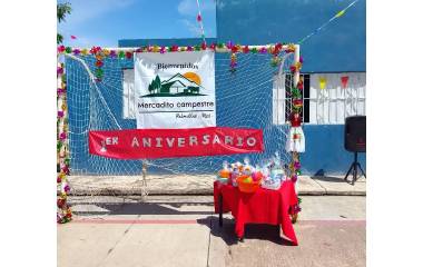 Organización del Mercadito Campestre en la comunidad de Palmillas, en Mazatlán.