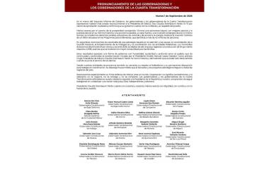 El documento signado por los gobernadores destaca que la cooperación bilateral debe darse con respeto a la soberanía.
