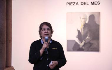 Inna Teresa Álvarez, jefa del Masin, durante la presentación de la obra.