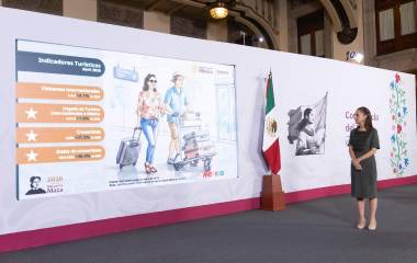 La Presidenta Claudia Sheinbaum destacó que el País registró cifras históricas de turismo durante el primer cuatrimestre del año.