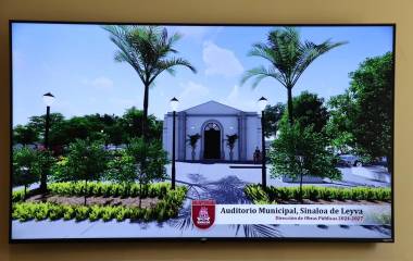 Proyecto arquitectónico del Auditorio Municipal que se rehabilitará en Sinaloa de Leyva.