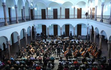 La OSSLA presentó su concierto en el Museo de Arte de Sinaloa.