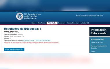 Zaga Tawil aparece en el buscador de ICE con el estatus de “bajo custodia” en el Centro de Detenciones del Condado de Glades, en Florida.