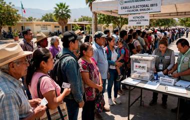Todos votando por la paz.