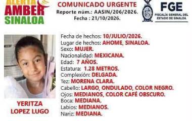 Yeritza, de 7 años, es buscada por autoridades tras su desaparición en Irapuato, Guanajuato.