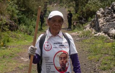 Inés Lázaro durante una jornada de búsqueda en el Ajusco el pasado 2 de junio.