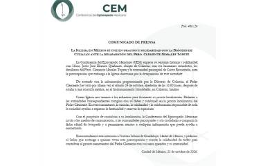 Iglesia en México pide colaborar en la búsqueda del sacerdote Clemente Morales Topete