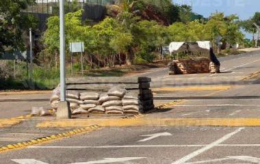 El punto de revisión militar quedó abandonado tras el retiro del Ejército en la zona de Cerritos, Mazatlán.