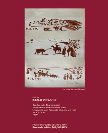 $!Gráficas de Tauromquia de Pablo Picasso, entre las obras a subastar.