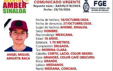 Ángel Miguel, de 16 años de edad, se encuentra desaparecido en el municipio de Ahome.