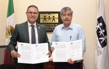 Óscar Loza Ochoa y Carlos Alberto Prieto firmaron el convenio de coordinación y colaboración entre los organismos defensores de derechos humanos.